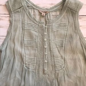 Lucky Brand Gauzy mint tank top